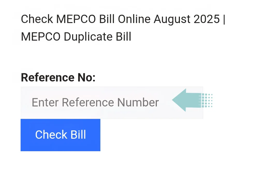 CHeck Mepco bill - Guide